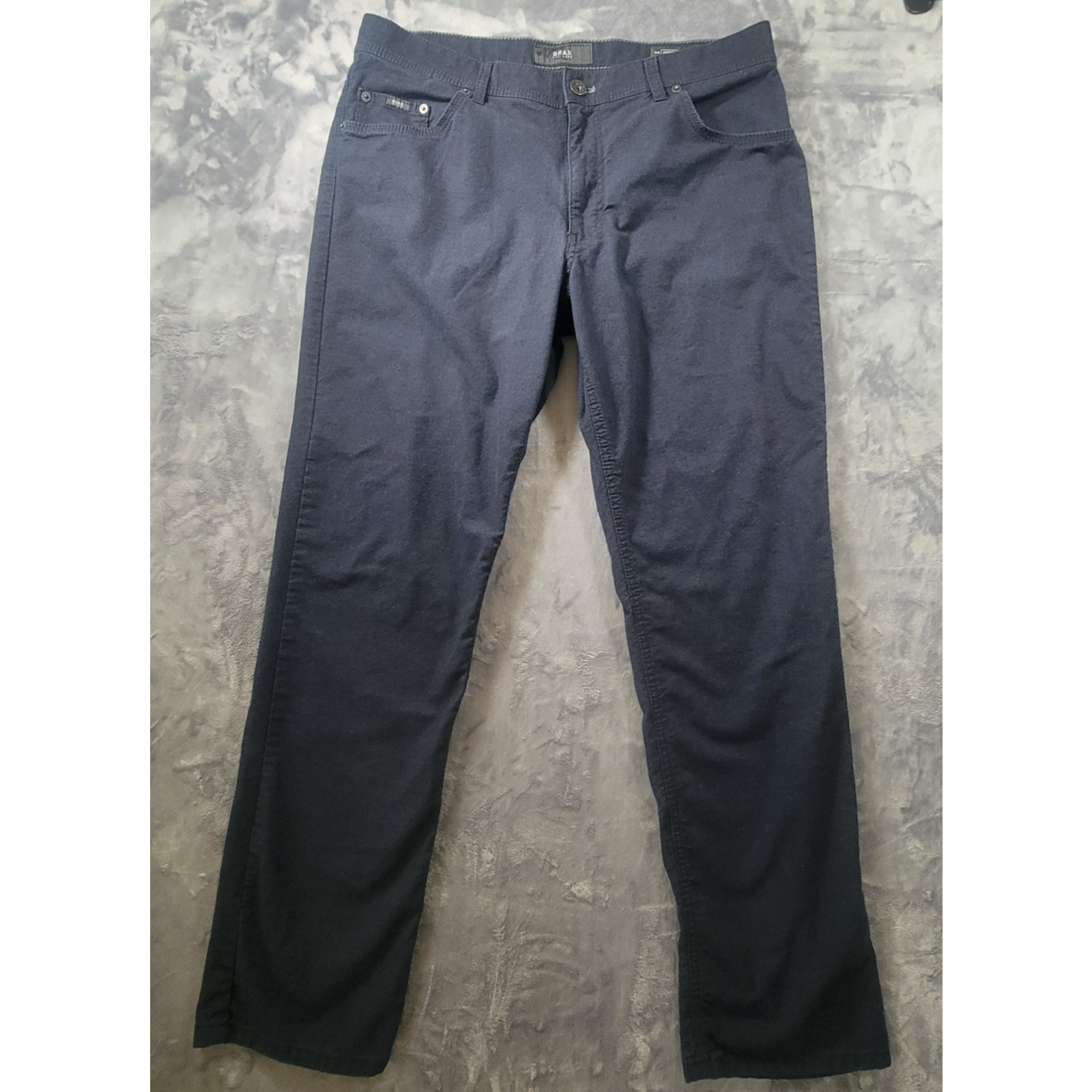 Brax Cooper Mens 34x31 Cotton Blend Straight Leg Pants Blue Regular Fit